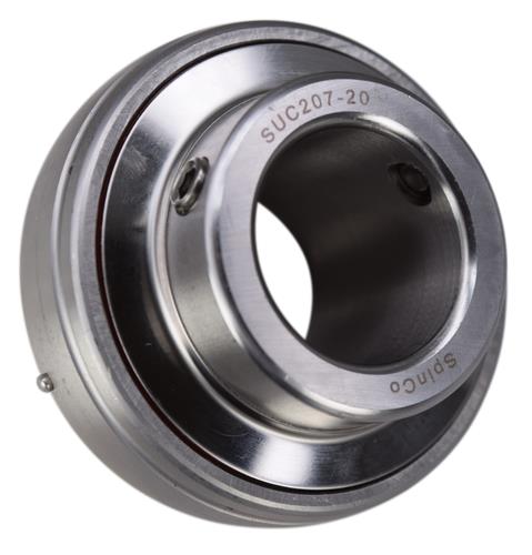 1-1/4" Stainless Steel Set Screw Locking Insert Bearing MUC207-20, SUC207-20