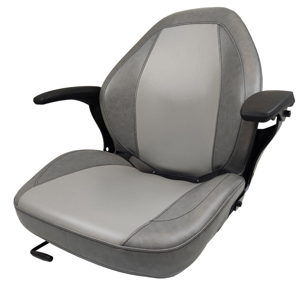Gray High Back Lawn Mower Seat Armrests Bobcat Dixie Snapper Toro Exmark Bad Boy