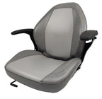 Gray High Back Lawn Mower Seat Armrests Bobcat Dixie Snapper Toro Exmark Bad Boy