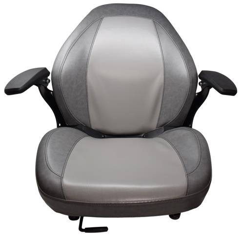 Gray High Back Lawn Mower Seat Armrests Bobcat Dixie Snapper Toro Exmark Bad Boy