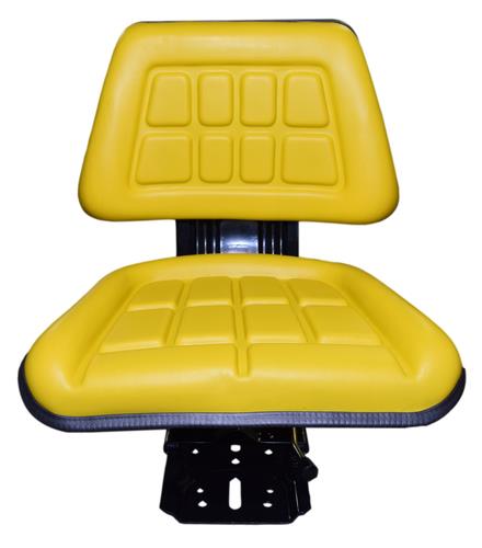 Universal Replacement John Deere Tractor Seat with Slides and Suspension Yellow