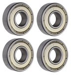 (4 Each) 6201-ZZ-1/2, 6201-2Z8, 201SS8 Shielded Radial Ball Bearing 0.5"X32X10