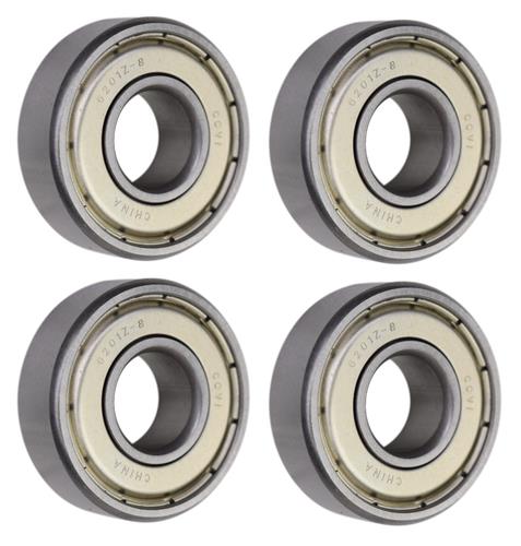 (4 Each) 6201-ZZ-1/2, 6201-2Z8, 201SS8 Shielded Radial Ball Bearing 0.5"X32X10