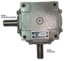 40 HP Right Angle Bevel Gearbox with 2 Keyed Shafts CW/CCW 1:1