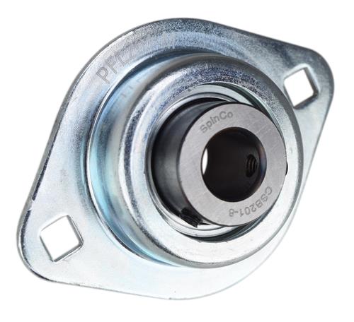 1/2" Rigid Flush Mount Pressed Steel Two Bolt Flange Bearing CSBPFL201-08M