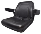 High Back Lawn Mower Seat w/ Armrests Black Gravely, Husqvarna, Hustler