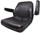 High Back Lawn Mower Seat w/ Armrests Black Gravely, Husqvarna, Hustler