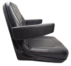 High Back Lawn Mower Seat w/ Armrests Black Gravely, Husqvarna, Hustler