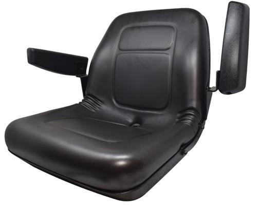 High Back Lawn Mower Seat w/ Armrests Black Exmark, Ferris, Grasshopper