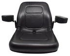 High Back Lawn Mower Seat w/ Armrests Black Exmark, Ferris, Grasshopper