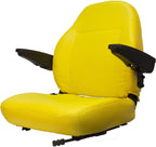 Zero Turn Turf Lawn Mower Seat Yellow w/ Armrests John Deere