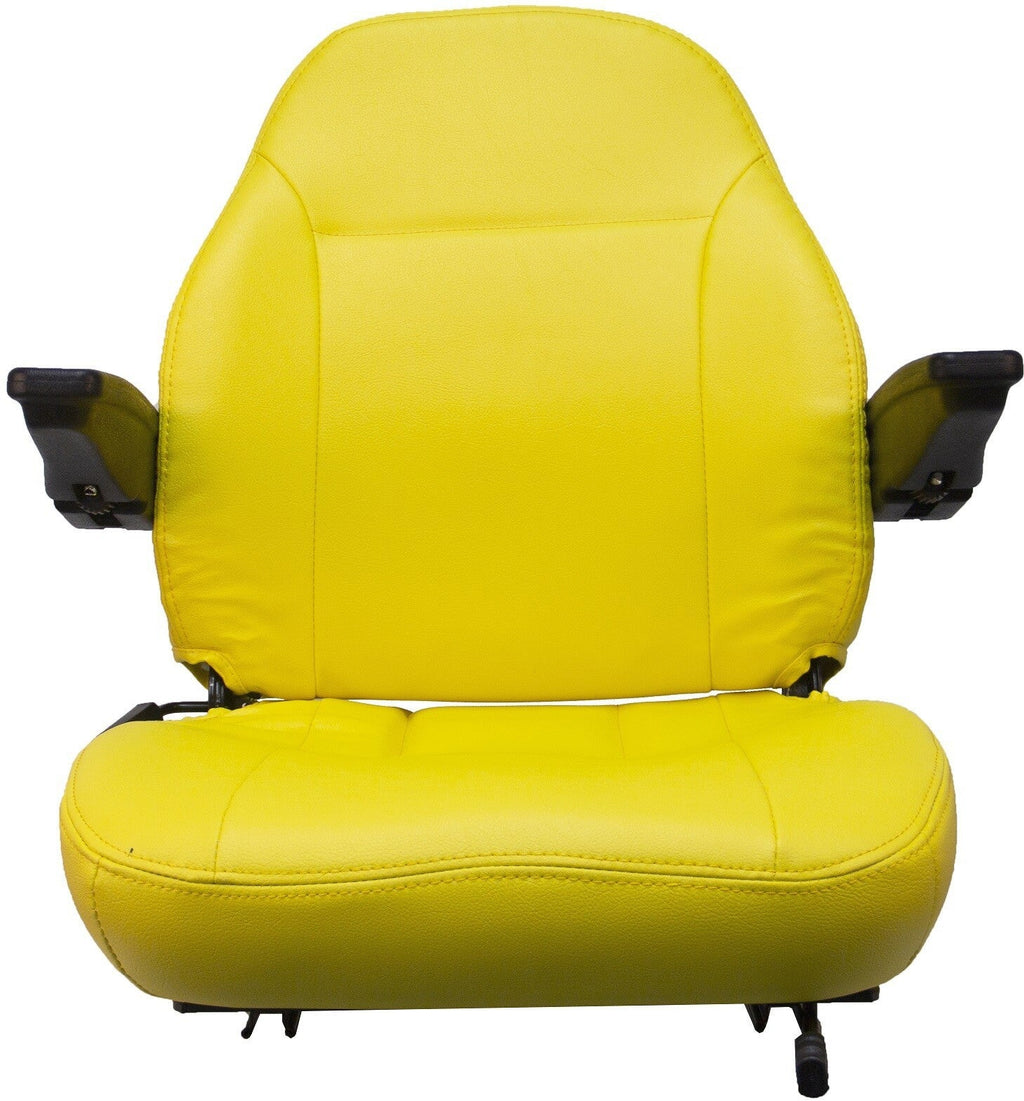 Zero Turn Turf Lawn Mower Seat Yellow w/ Armrests John Deere
