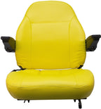Zero Turn Turf Lawn Mower Seat Yellow w/ Armrests John Deere