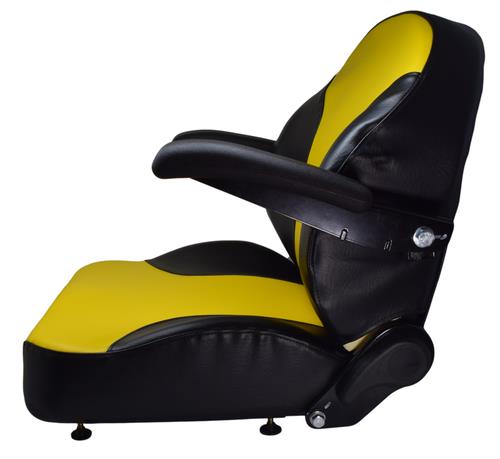 Yellow Zero Turn Mower Seat w/ Arm Rests and Slides John Deere Cub Cadet Hustler