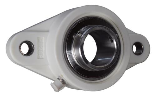 1-1/4" Stainless Steel Plastic Two Bolt Flange Bearing MUNCFL206-20, YCJT-1-1/4S