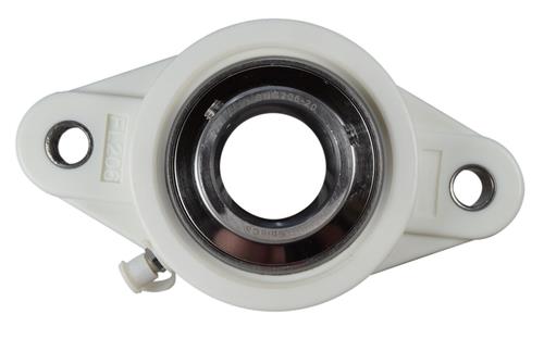 1-1/4" Stainless Steel Plastic Two Bolt Flange Bearing MUNCFL206-20, YCJT-1-1/4S