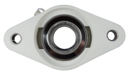 1-1/4" Stainless Steel Plastic Two Bolt Flange Bearing MUNCFL206-20, YCJT-1-1/4S
