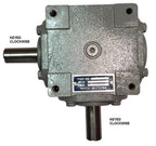 40 HP Right Angle Bevel Gearbox with 2 Keyed Shafts CW/CW 1:1
