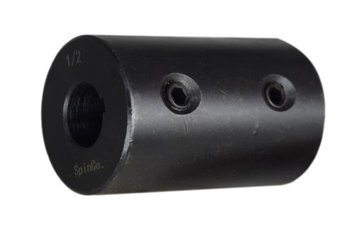 1/2" Solid Shaft Coupler w/ Keyway and Set Screws