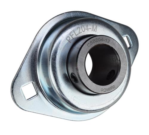 3/4" Rigid Flush Mount Pressed Steel Two Bolt Flange Bearing CSBPFL204-12M