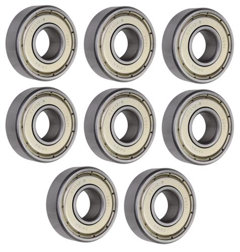 (8 Each) 6201-ZZ-1/2, 6201-2Z8, 201SS8 Shielded Radial Ball Bearing 0.5"X32X10