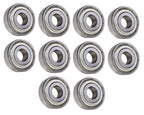 (10 Each) 1621-ZZ Shielded Radial Ball Bearing 1/2 ID X 1-3/8 OD X 7/16 Wide