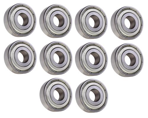 (10 Each) 1621-ZZ Shielded Radial Ball Bearing 1/2 ID X 1-3/8 OD X 7/16 Wide