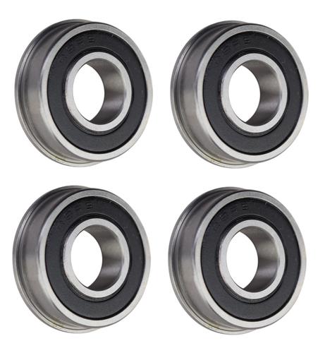 (4 Pack) FR8-2RS Flanged Sealed Radial Ball Bearing 1/2 ID X 1-1/8 OD X 0.312" W
