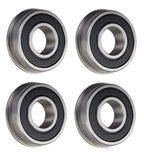 (4 Pack) FR8-2RS Flanged Sealed Radial Ball Bearing 1/2 ID X 1-1/8 OD X 0.312" W