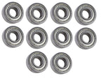 (10 Each) R6-ZZ Shielded Radial Ball Bearing 3/8 ID X 7/8 OD X 9/32 Wide SpinCo