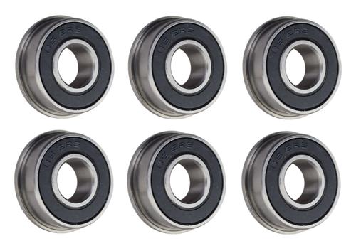 (6 Pack) FR6-2RS Flanged Sealed Radial Ball Bearing 3/8 ID X 7/8 OD X 0.281" W