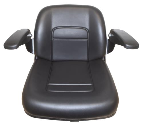 High Back Lawn Mower Seat w/ Armrests Black Fits Grasshopper, Exmark and Ferris