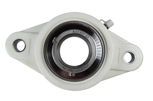1-7/16" Stainless Steel Plastic Two Bolt Flange Bearing MUNCFL207-23 YCJT-1-7/16