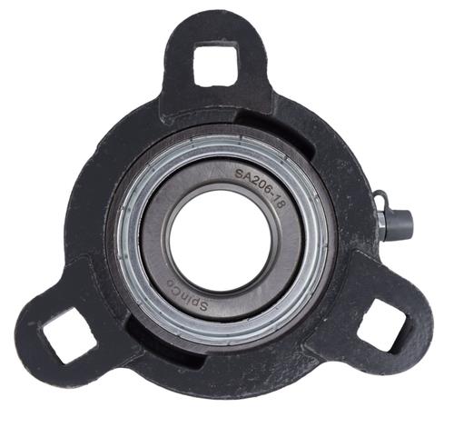 1-1/8" Three Bolt Flange Bearing W/ Lock Collar SATRD206-18G, VF3E-118, VF3E-118