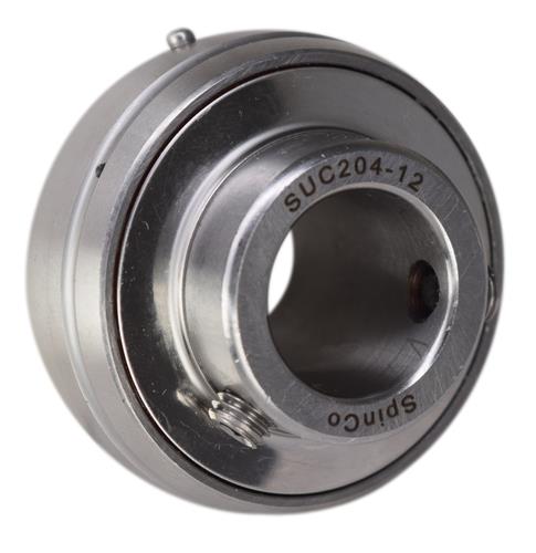 3/4" Stainless Steel Set Screw Locking Insert Bearing MUC204-12, SUC204-12