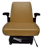 Brown Zero Turn Lawn Mower Suspension Seat with Slides and Armrests SCAG Ariens