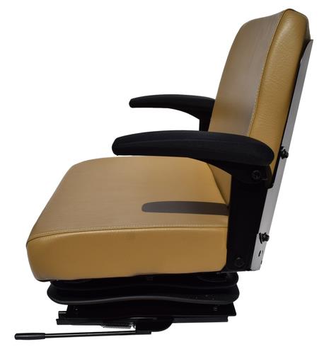 Brown Zero Turn Lawn Mower Suspension Seat with Slides and Armrests SCAG Ariens