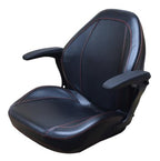 High Back Lawn Mower Seat w/ Armrests Black Gravely, Husqvarna, Hustler