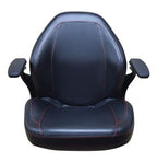 High Back Lawn Mower Seat w/ Armrests Black Gravely, Husqvarna, Hustler