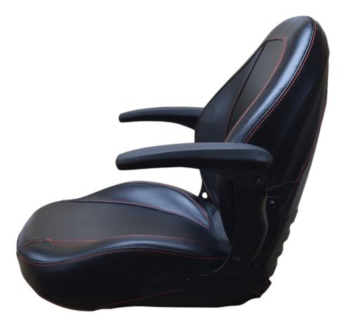High Back Lawn Mower Seat w/ Armrests Black Gravely, Husqvarna, Hustler