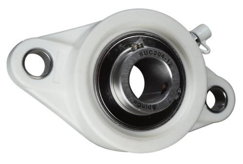 3/4" Stainless Steel Plastic Two Bolt Flange Bearing MUNCFL204-12, YCJT-3/4-PT