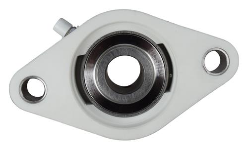 3/4" Stainless Steel Plastic Two Bolt Flange Bearing MUNCFL204-12, YCJT-3/4-PT