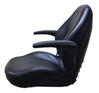 High Back Lawn Mower Seat w/ Armrests Black Cub Cadet, Dixie Chopper, Dixon