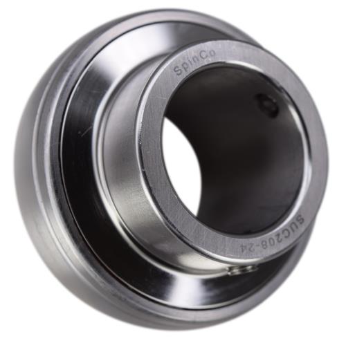 1-1/2" Stainless Steel Set Screw Locking Insert Bearing MUC208-24, SUC208-24