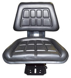 Universal Replacement Tractor Seat with Slides and Suspension Black
