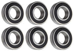 (6 Each) 6205-2RS-1, 6205LLU16, 205PP16 Sealed Radial Ball Bearing 1"X52X15