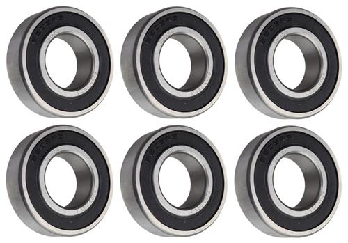 (6 Each) 6205-2RS-1, 6205LLU16, 205PP16 Sealed Radial Ball Bearing 1"X52X15