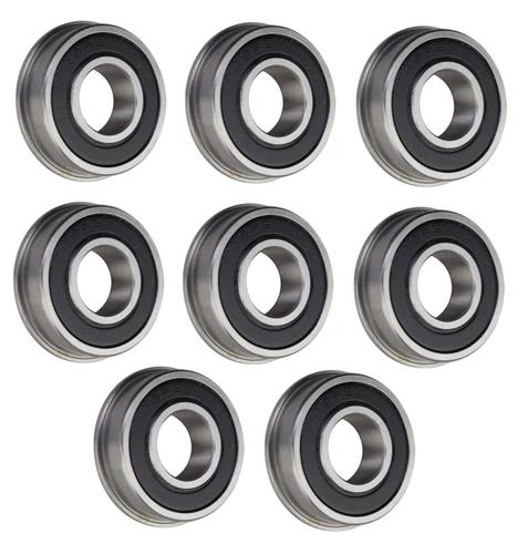 (8 Pack) FR8-2RS Flanged Sealed Radial Ball Bearing 1/2 ID X 1-1/8 OD X 0.312" W