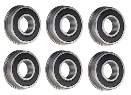 (6 Pack) FR8-2RS Flanged Sealed Radial Ball Bearing 1/2 ID X 1-1/8 OD X 0.312" W