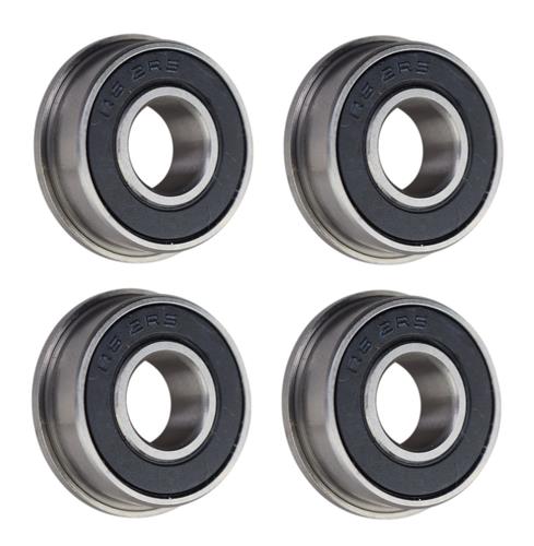 (4 Pack) FR6-2RS Flanged Sealed Radial Ball Bearing 3/8 ID X 7/8 OD X 0.281" W